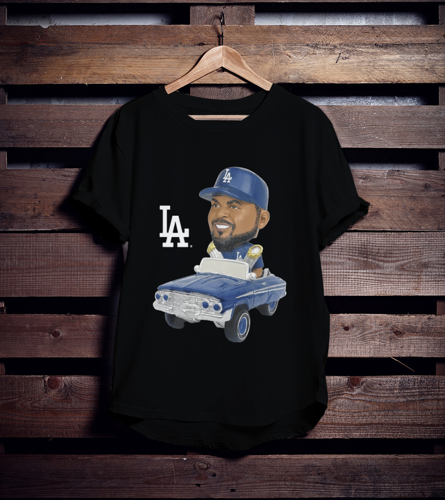LA Dodgers Ice Cube Bobblehead Classic Cap Low Rider T-Shirt