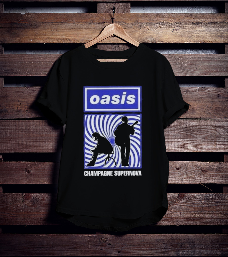 Oasis Champagne Supernova Band Silhouette Spiral T-Shirt