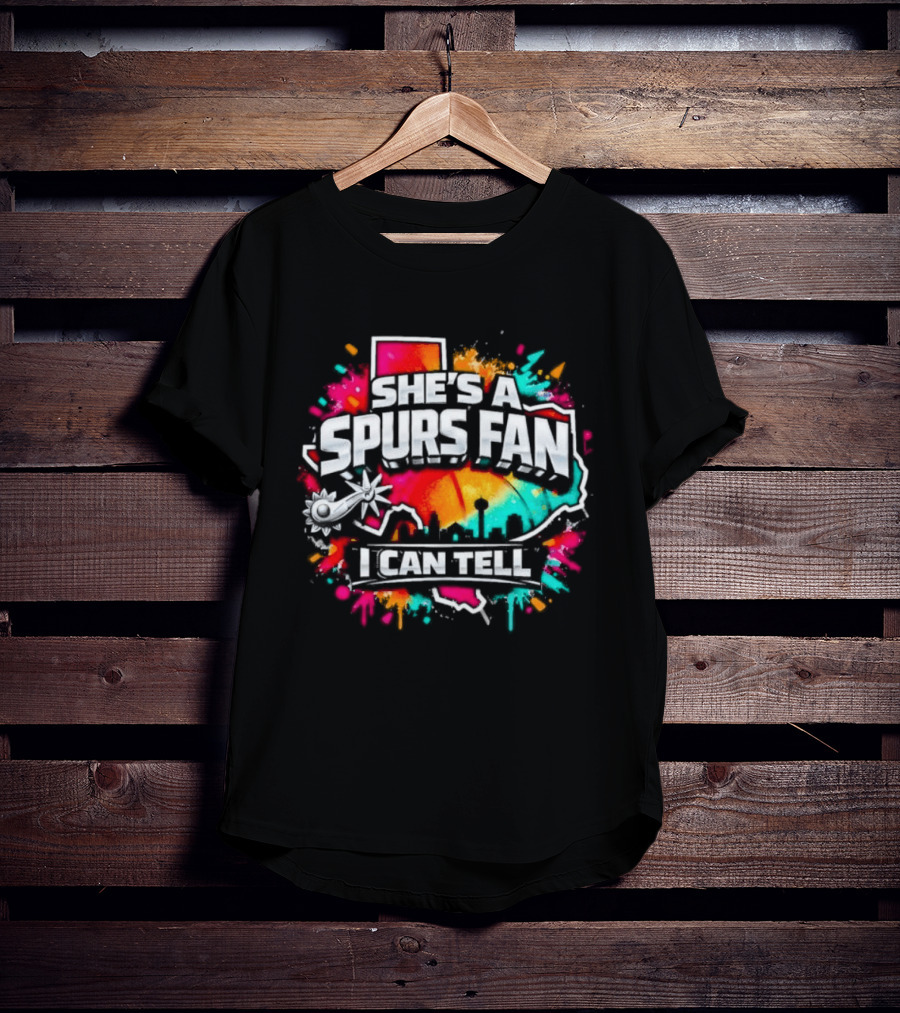 She's A Spurs Fan I Can Tell Colorful Splash T-Shirt