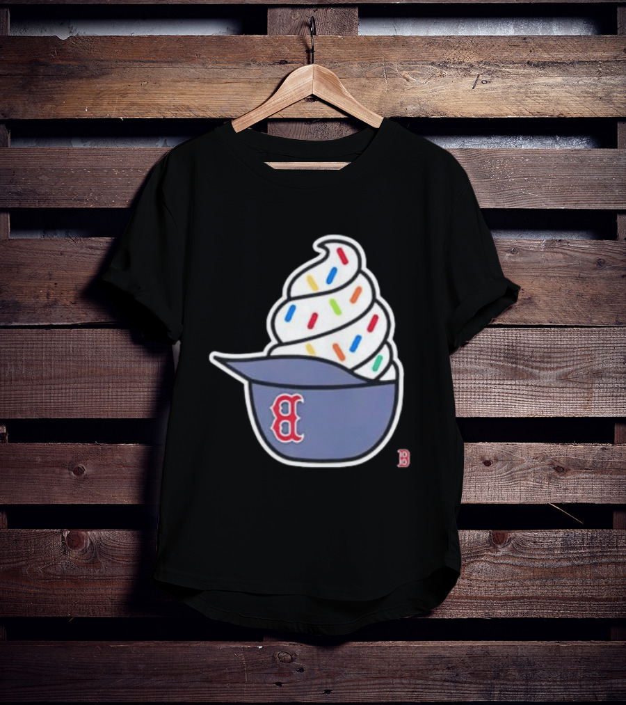 Boston Red Sox Ice Cream Helmet With Sprinkles Baseball Fans T-Shirt