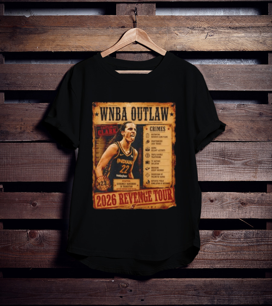 WNBA Outlaw Caitlin Clark Indiana 2026 Revenge Tour T-Shirt