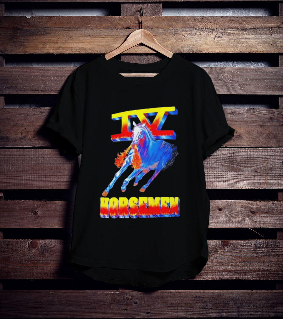 Four Horsemen WWE 90s IV Fiery Horse Retro Wrestling T-Shirt