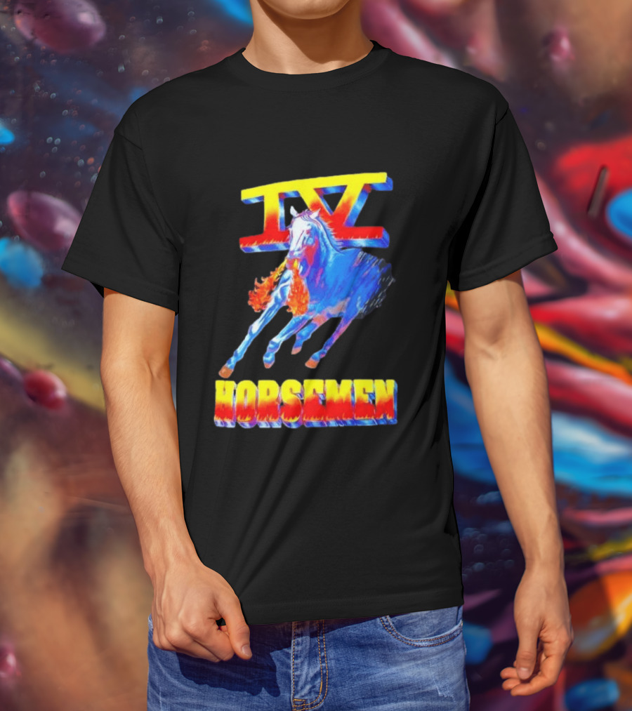 Four Horsemen WWE 90s IV Fiery Horse Retro Wrestling T-Shirt