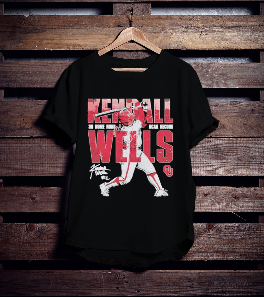 Kendall Wells 36 Home Runs Oklahoma Sooners NCAA Record T-Shirt