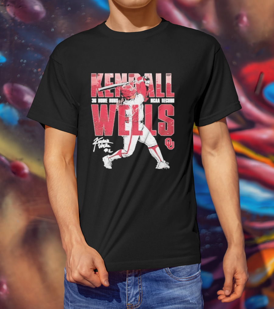 Kendall Wells 36 Home Runs Oklahoma Sooners NCAA Record T-Shirt