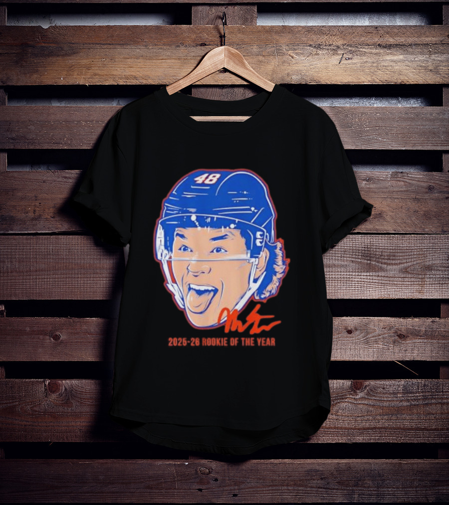 Matthew Schaefer Islanders ROTY 2025 26 Swag Helmet 48 Signature T-Shirt