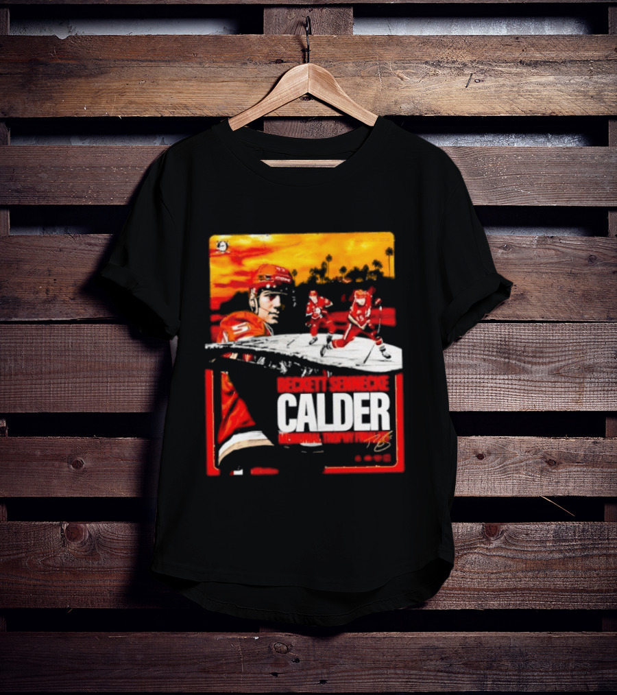 Beckett Sennecke Calder Memorial Trophy Finalist Hockey Player Action Scene T-Shirt