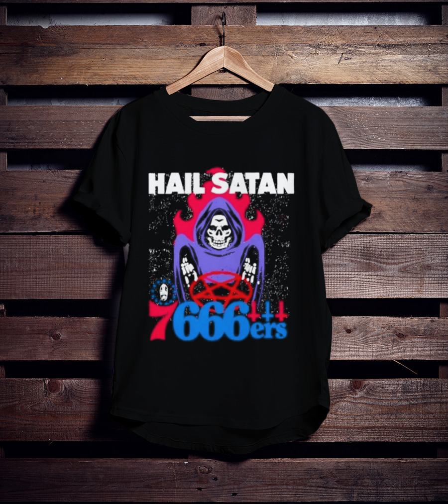 Hail Satan 76ers 666 Flame Creature T-Shirt