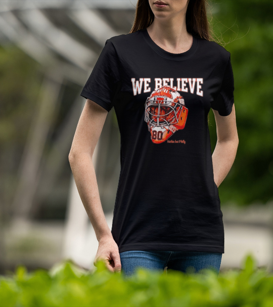 Philadelphia Flyers We Believe Hockey Goalie Mask T-Shirt