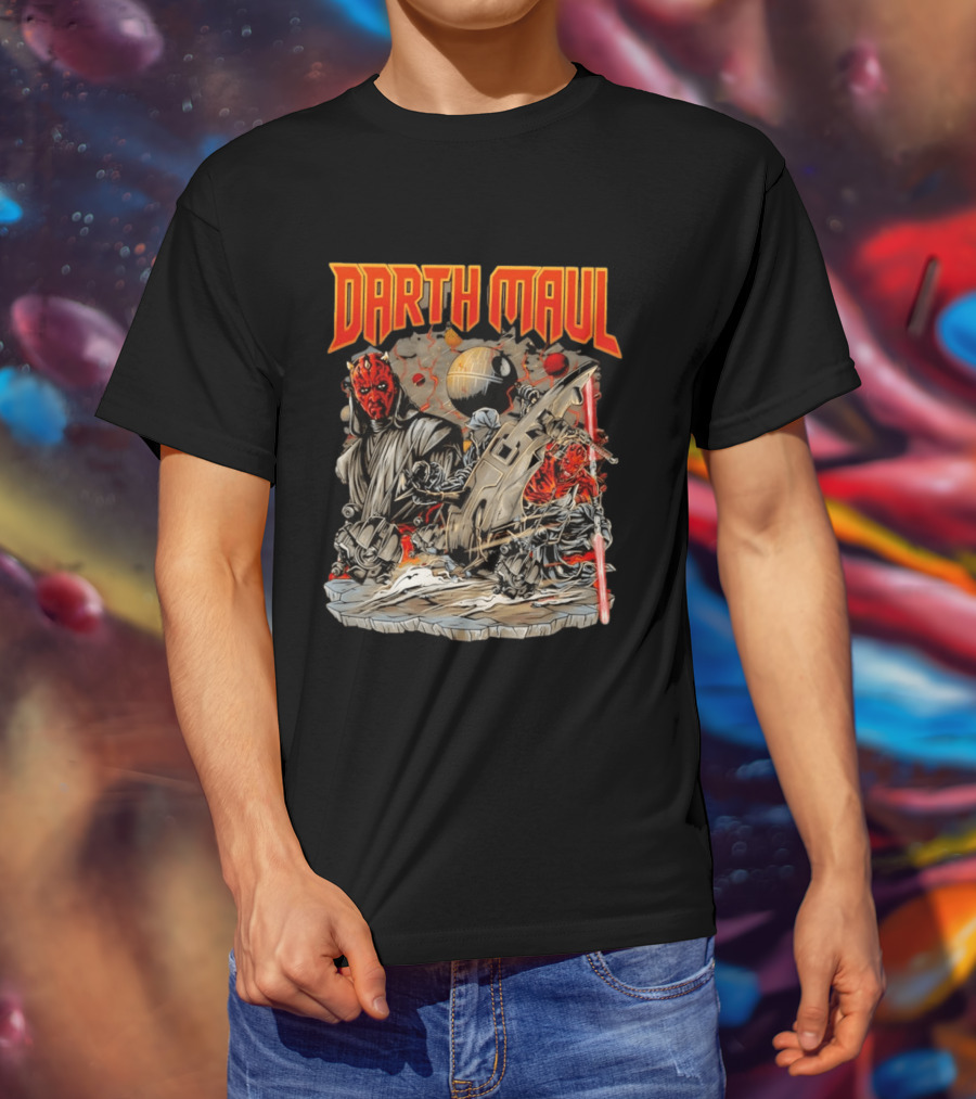 Darth Maul Star Wars Sith Lord Speedster Lightsaber Duel Scene T-Shirt
