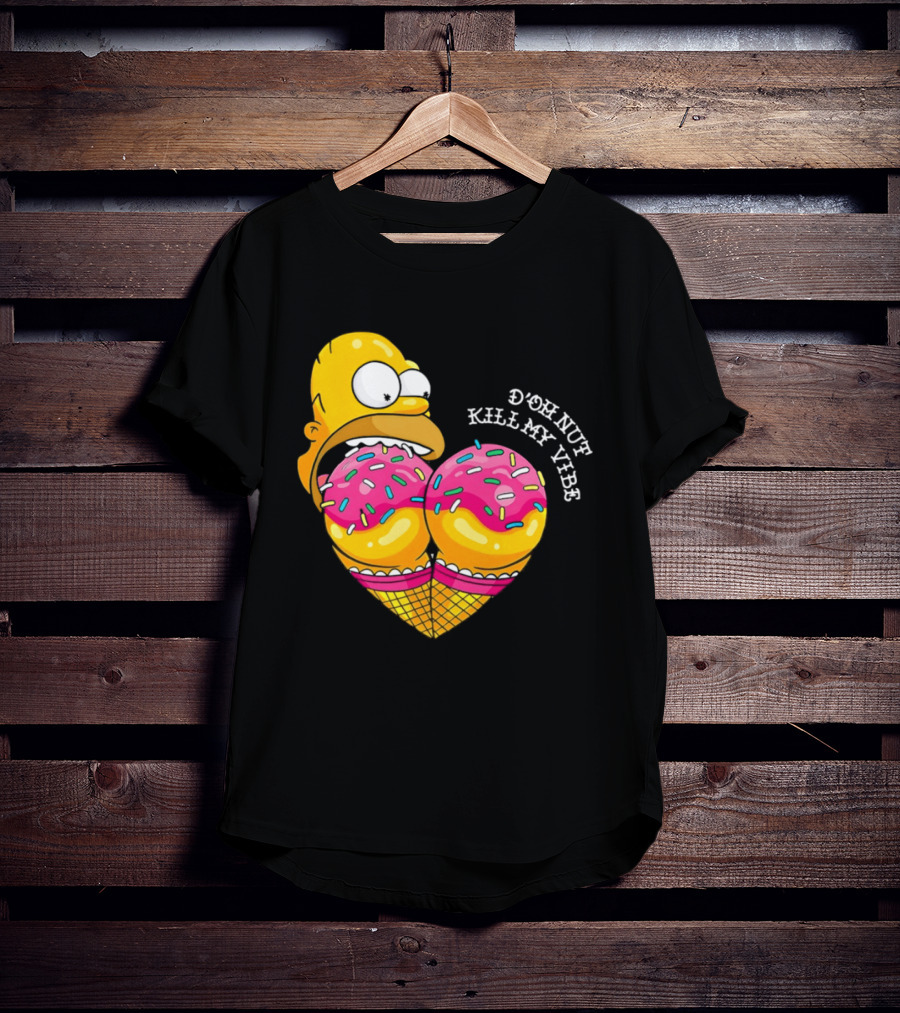 Homer D'oh Nut Kill My Vibe Ice Cream Cone T-Shirt