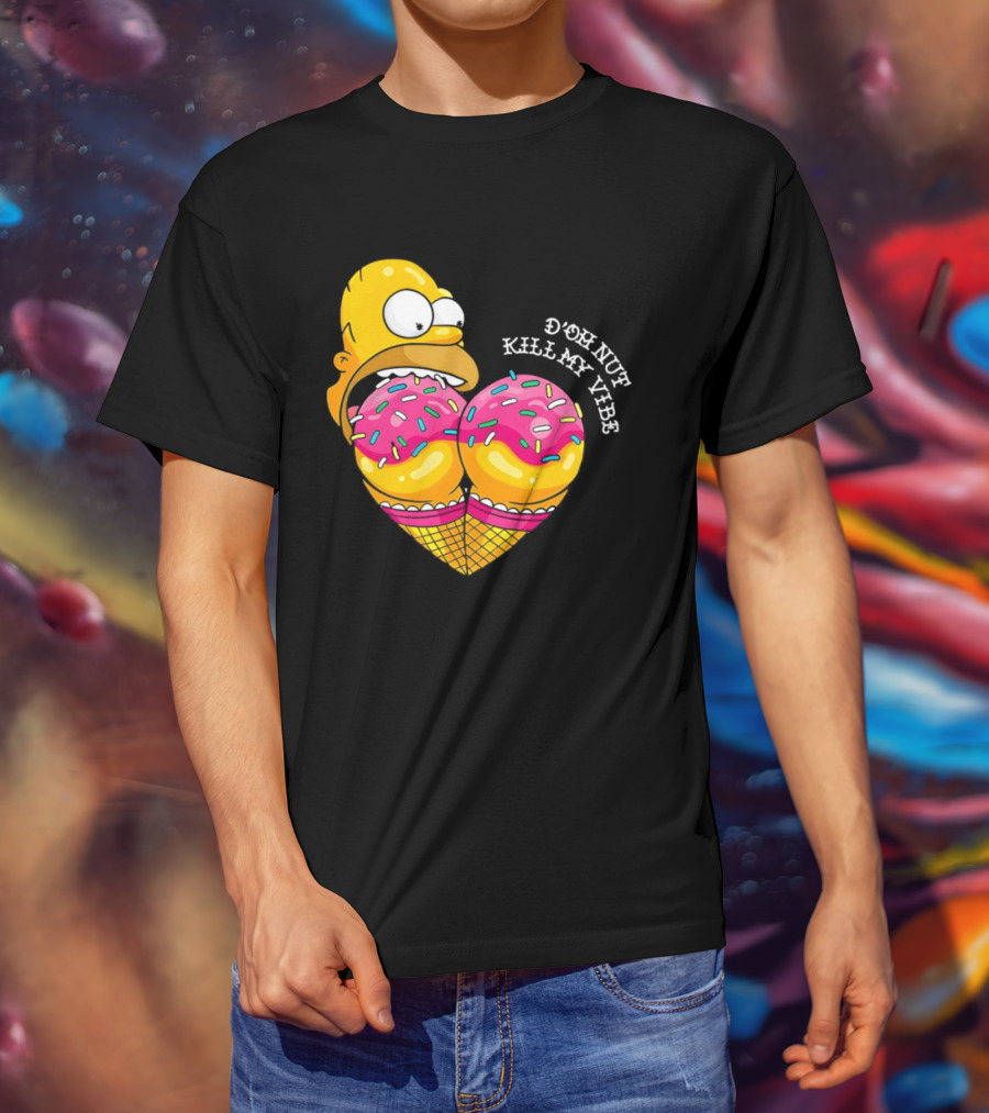 Homer D'oh Nut Kill My Vibe Ice Cream Cone T-Shirt