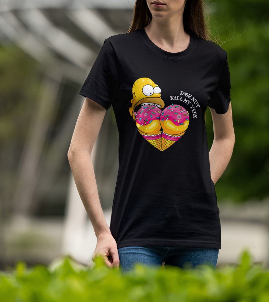 Homer D'oh Nut Kill My Vibe Ice Cream Cone T-Shirt