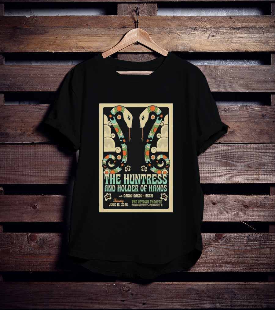 Thursday June 18 2026 The Huntress And Holder Of Hands Dakou Dakou Berm Uptown Theatre Providence RI T-Shirt