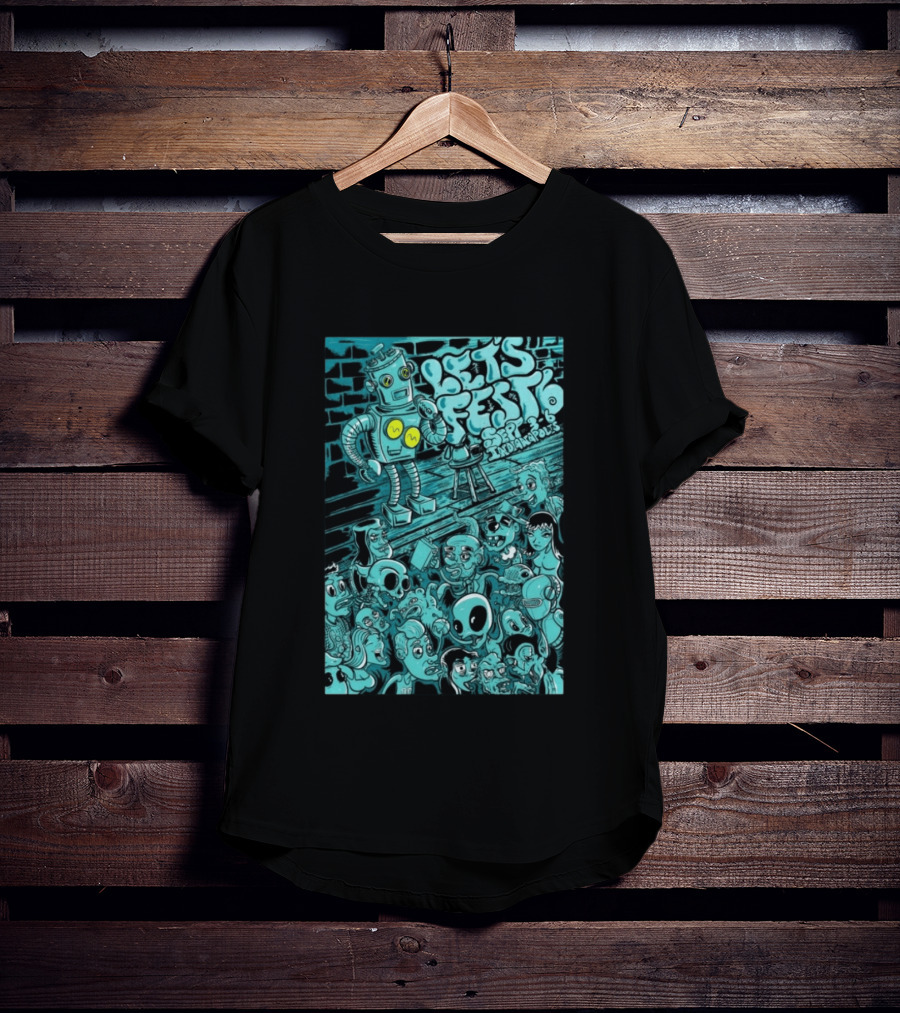 LET'S FEST 6 SEP 9 6 2026 Indianapolis Robot And Alien Crowd T-Shirt