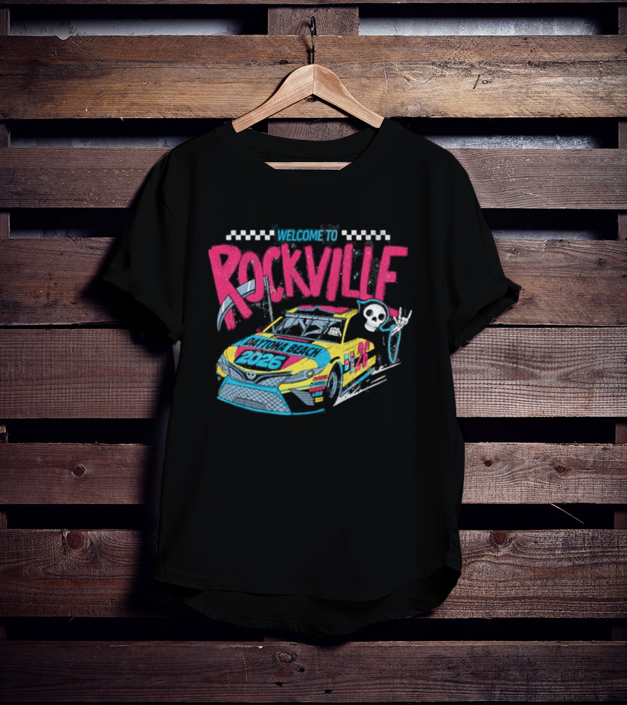 Welcome To Rockville 2026 Daytona Beach Florida Racing Car Devil Horn T-Shirt