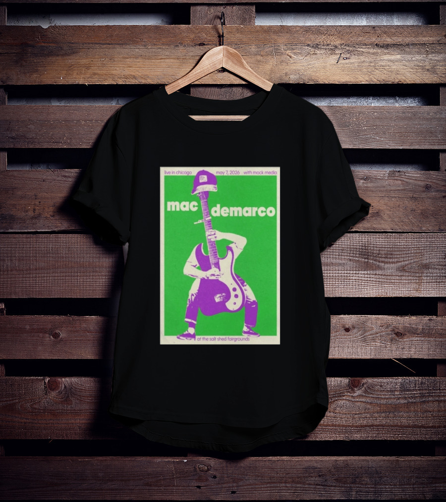 Mac Demarco Live In Chicago May 7 2026 At The Salt Shed Fairgrounds With Mock Media T-Shirt