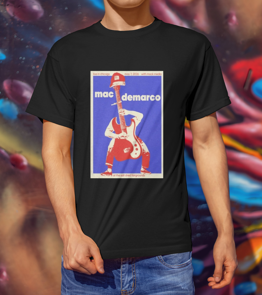 Mac Demarco Live In Chicago May 7 2026 The Salt Shed Fairgrounds With Mock Media T-Shirt