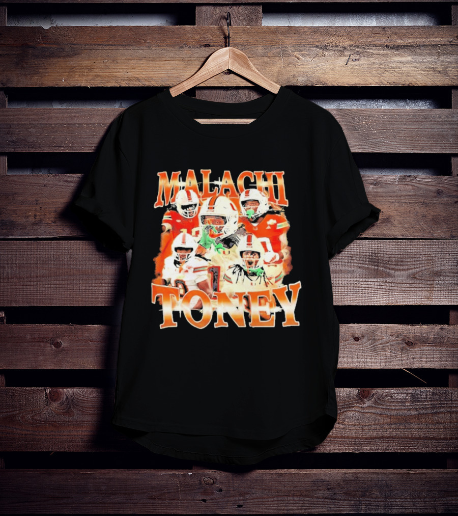 Malachi Toney Miami Hurricanes Football Collage T-Shirt