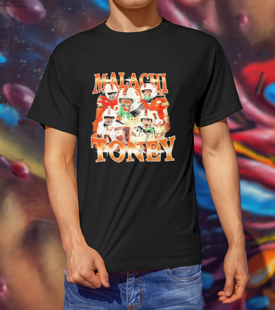 Malachi Toney Miami Hurricanes Football Collage T-Shirt