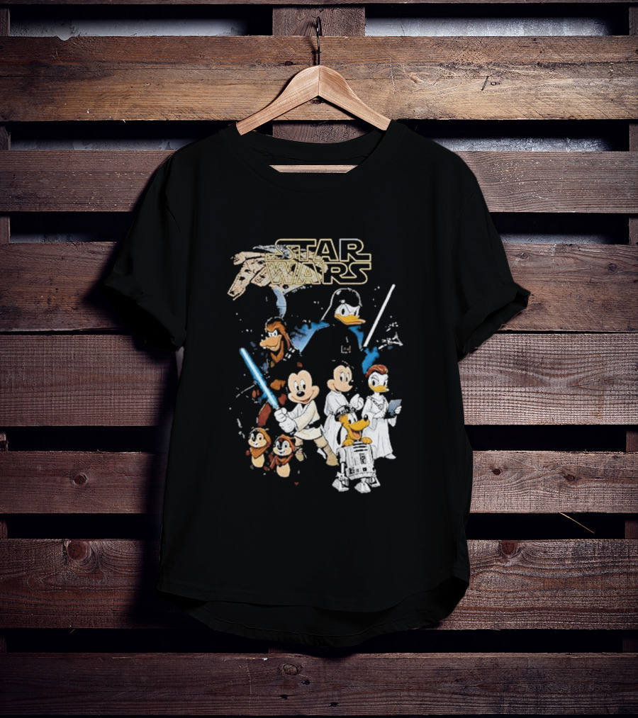 Star Wars Disney Mickey And Friends Sci Fi Cartoon Characters T-Shirt