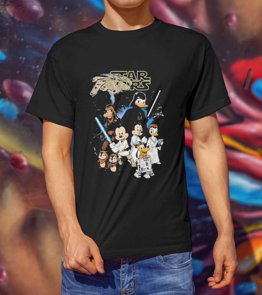 Star Wars Disney Mickey And Friends Sci Fi Cartoon Characters T-Shirt