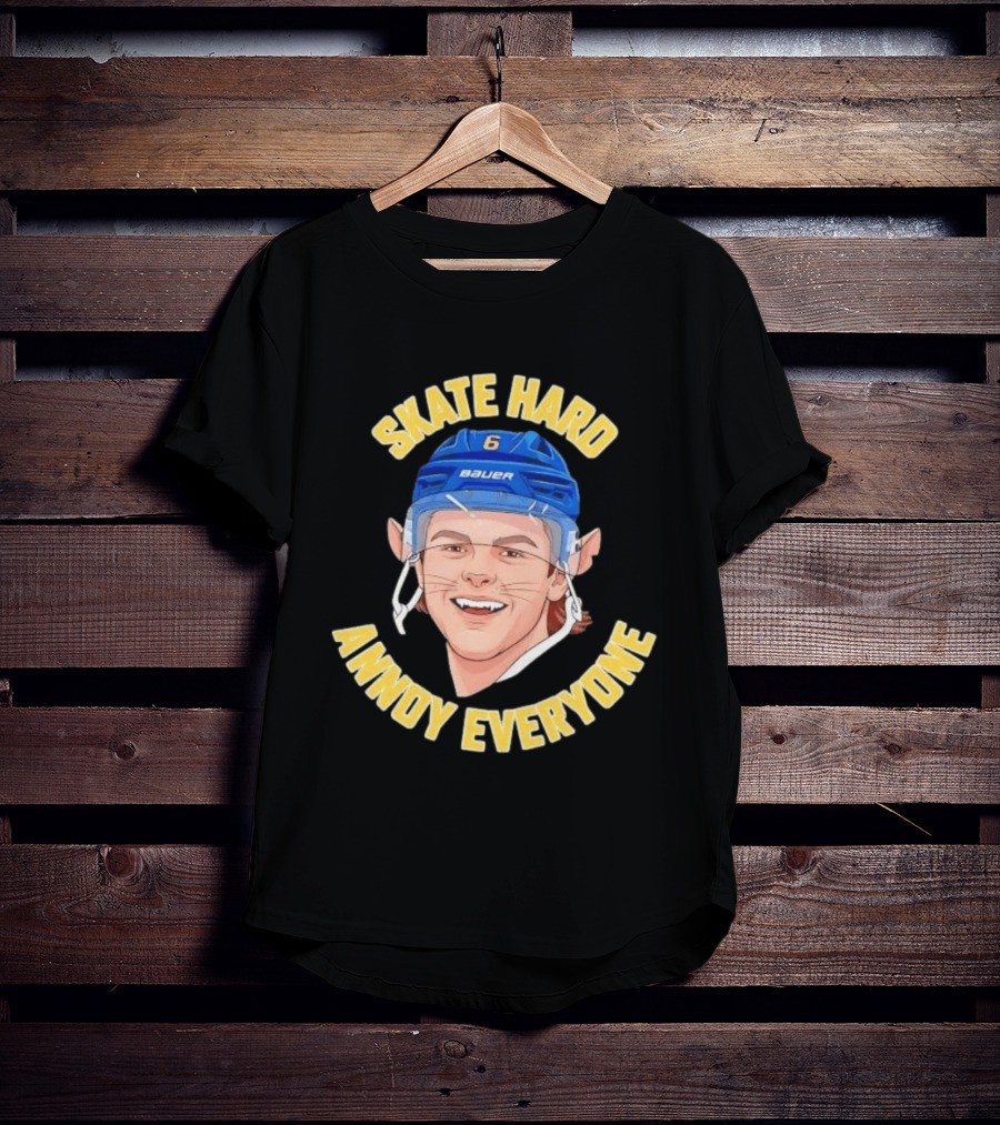 Zach Benson Skate Hard Annoy Everyone Sabres Bauer Helmet T-Shirt