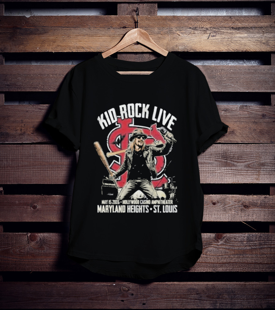 Kid Rock Live May 15 2026 Hollywood Casino Amphitheater St Louis Cardinals Maryland Heights T-Shirt