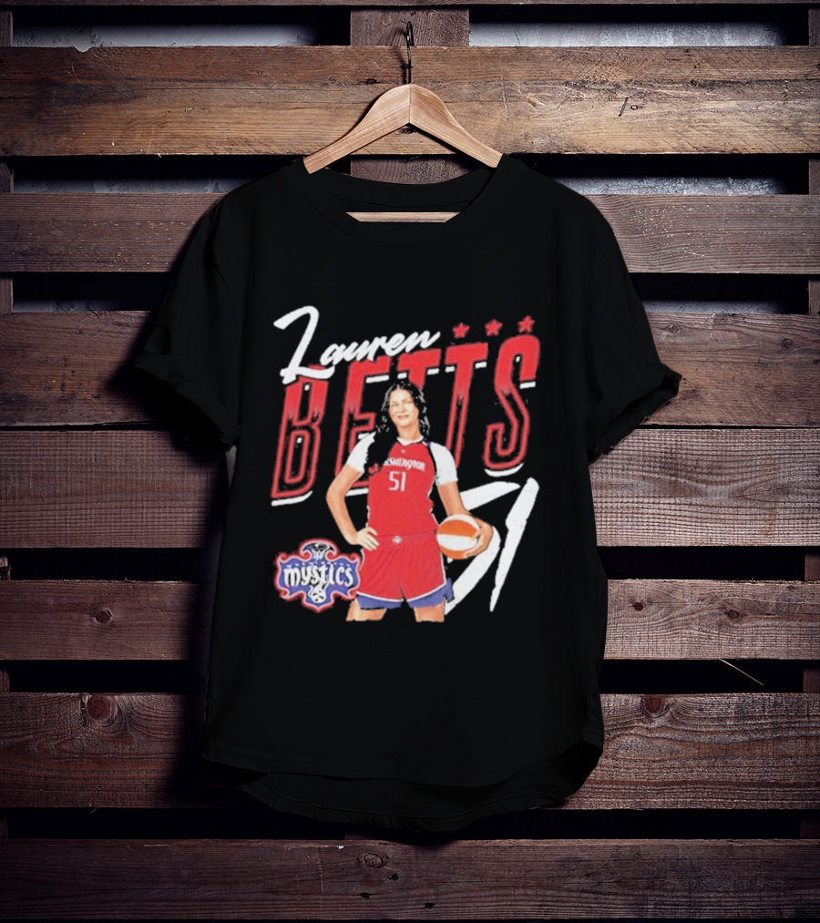 Lauren Betts 51 Washington Mystics WNBA Player T-Shirt