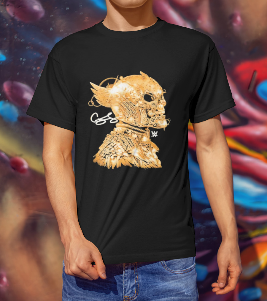 Cody Rhodes Gold Skull Mask Winged WW T-Shirt