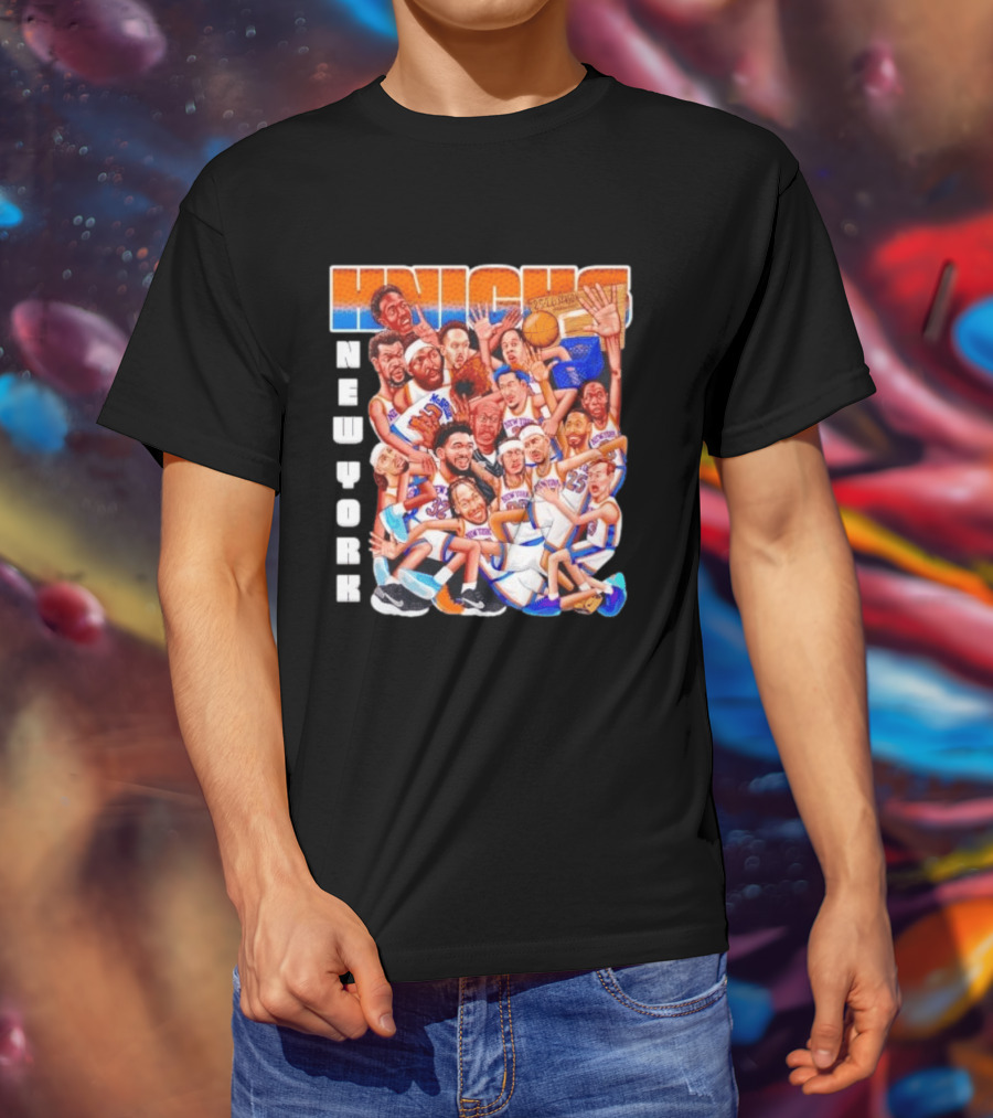 New York Knicks 2026 Season Players Caricature Basketball Team T-Shirt