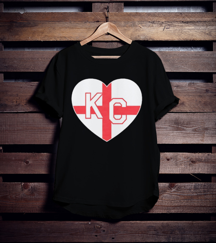 England Kansas City KC Heart Cross T-Shirt