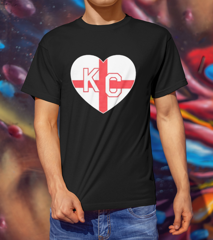 England Kansas City KC Heart Cross T-Shirt