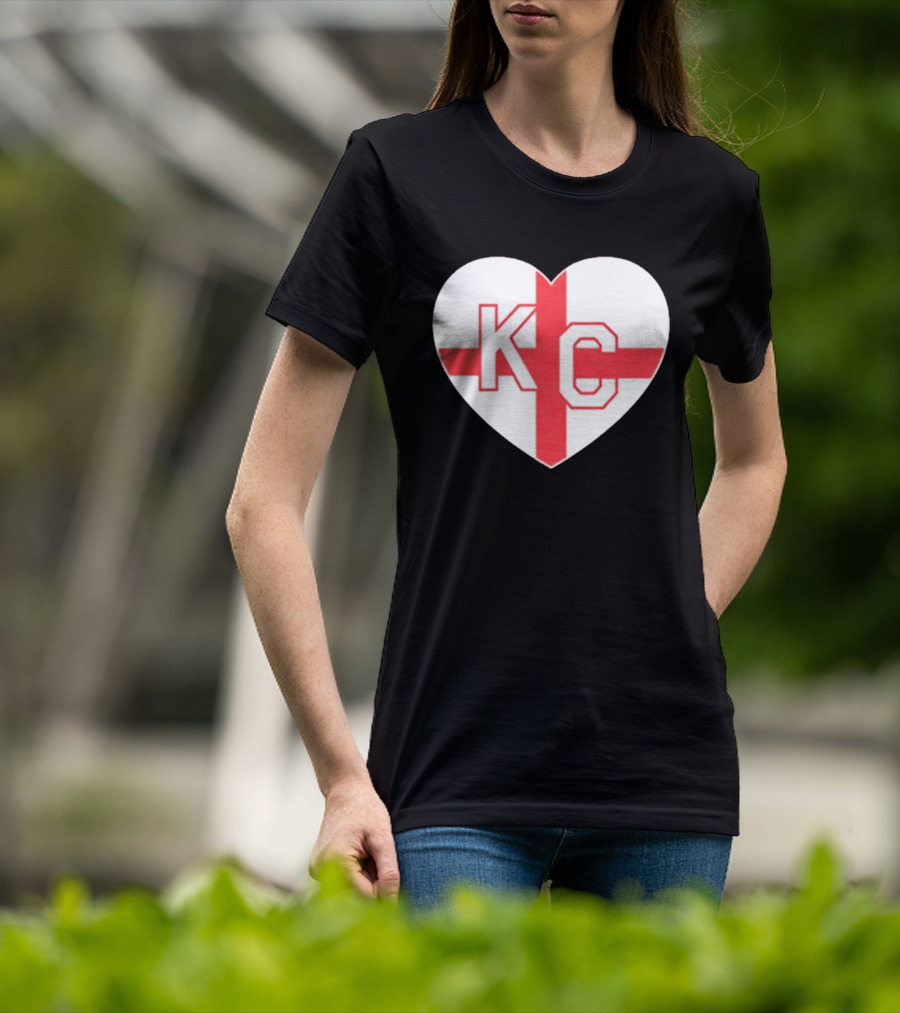 England Kansas City KC Heart Cross T-Shirt