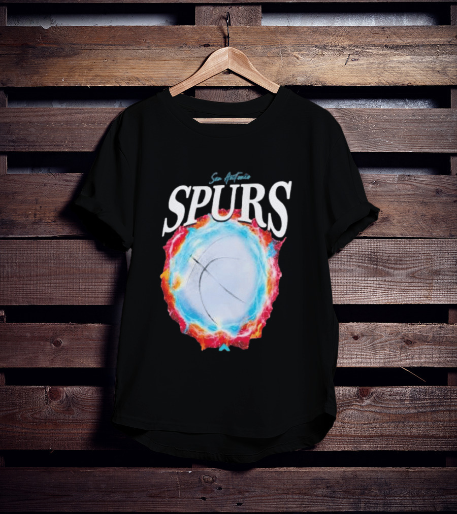 San Antonio Spurs Basketball Fire Ice Burst T-Shirt