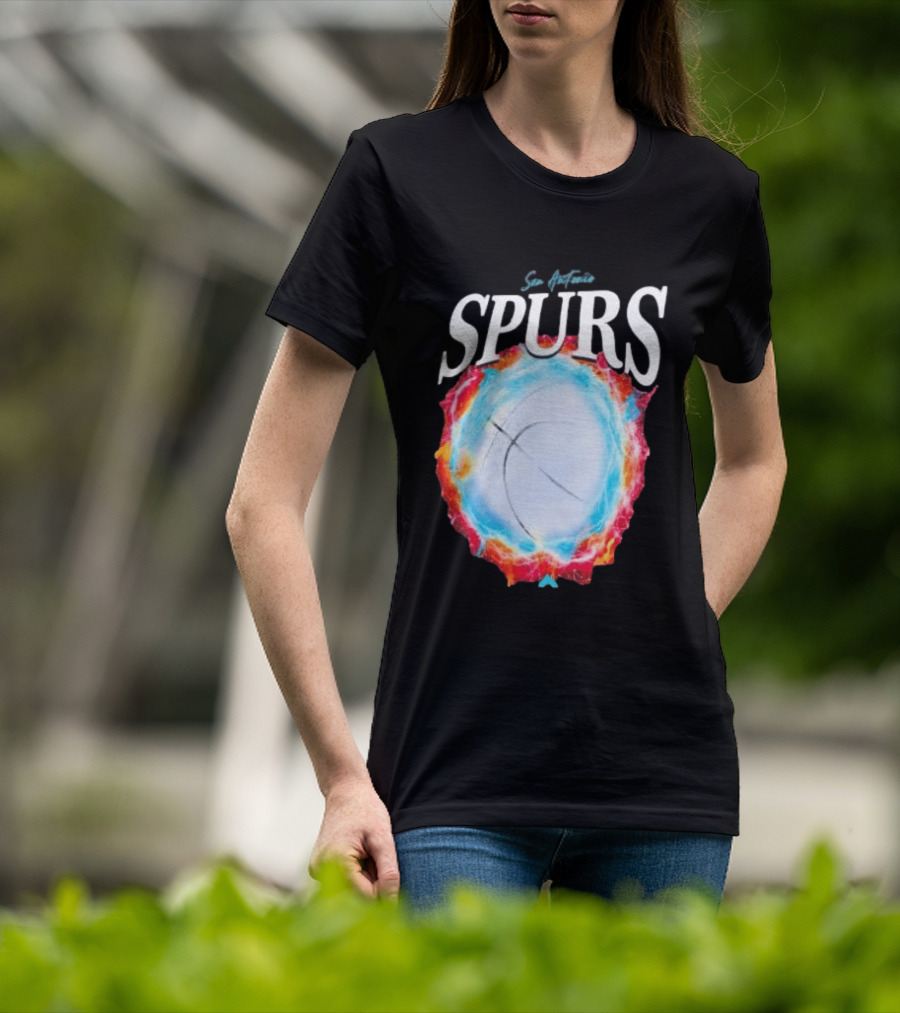 San Antonio Spurs Basketball Fire Ice Burst T-Shirt