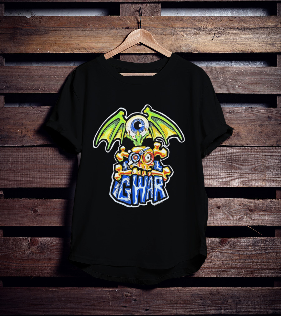 GWAR Flying Eyeball Skull Punk Rock Band Winged Monster T-Shirt