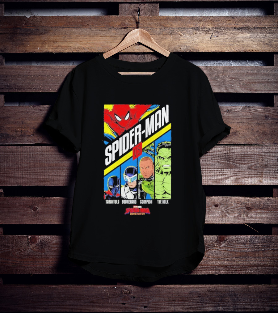Spider Man VS Tarantula Boomerang Scorpion The Hulk Marvel Superheroes Showdown T-Shirt