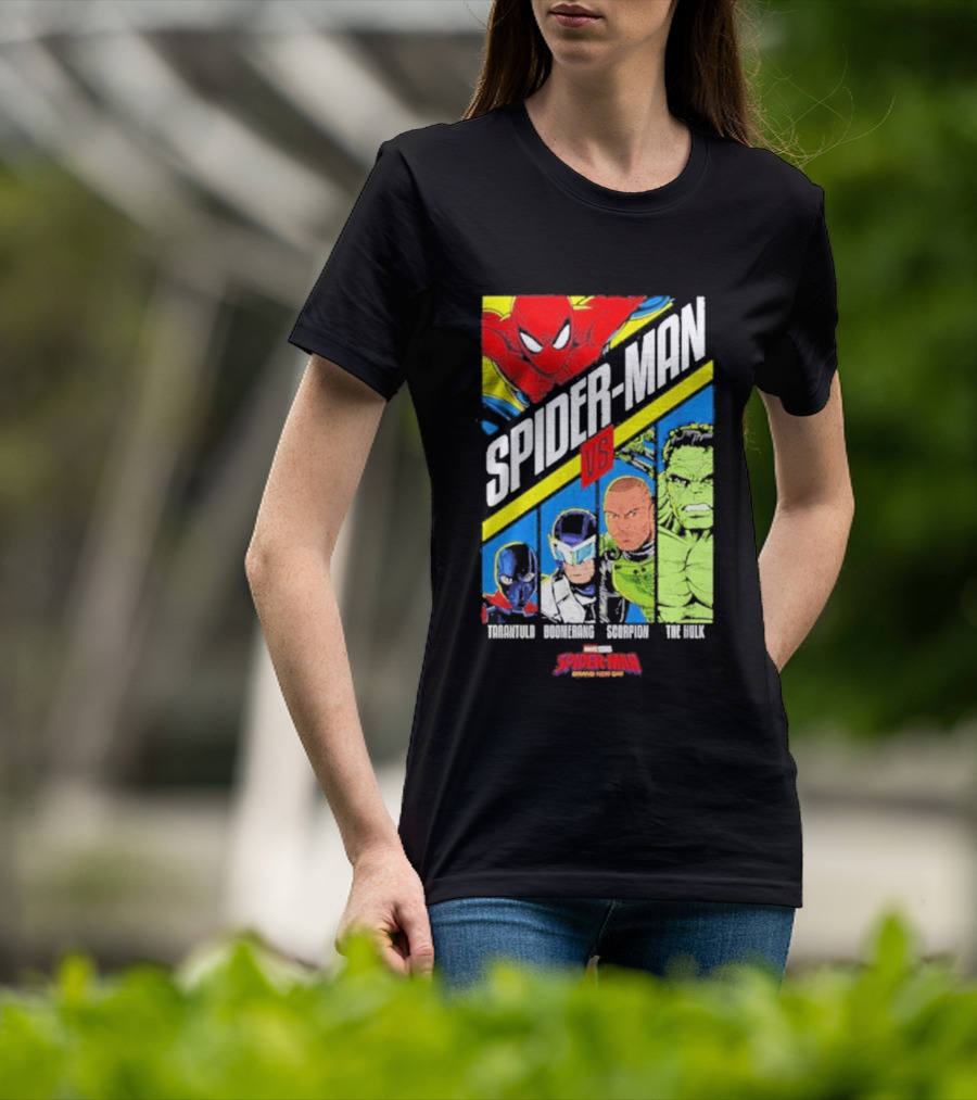Spider Man VS Tarantula Boomerang Scorpion The Hulk Marvel Superheroes Showdown T-Shirt