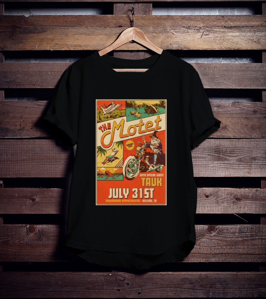 The Motet Summer Tour July 31st Mishawaka Amphitheatre Bellvue CO With Special Guest Tauk T-Shirt