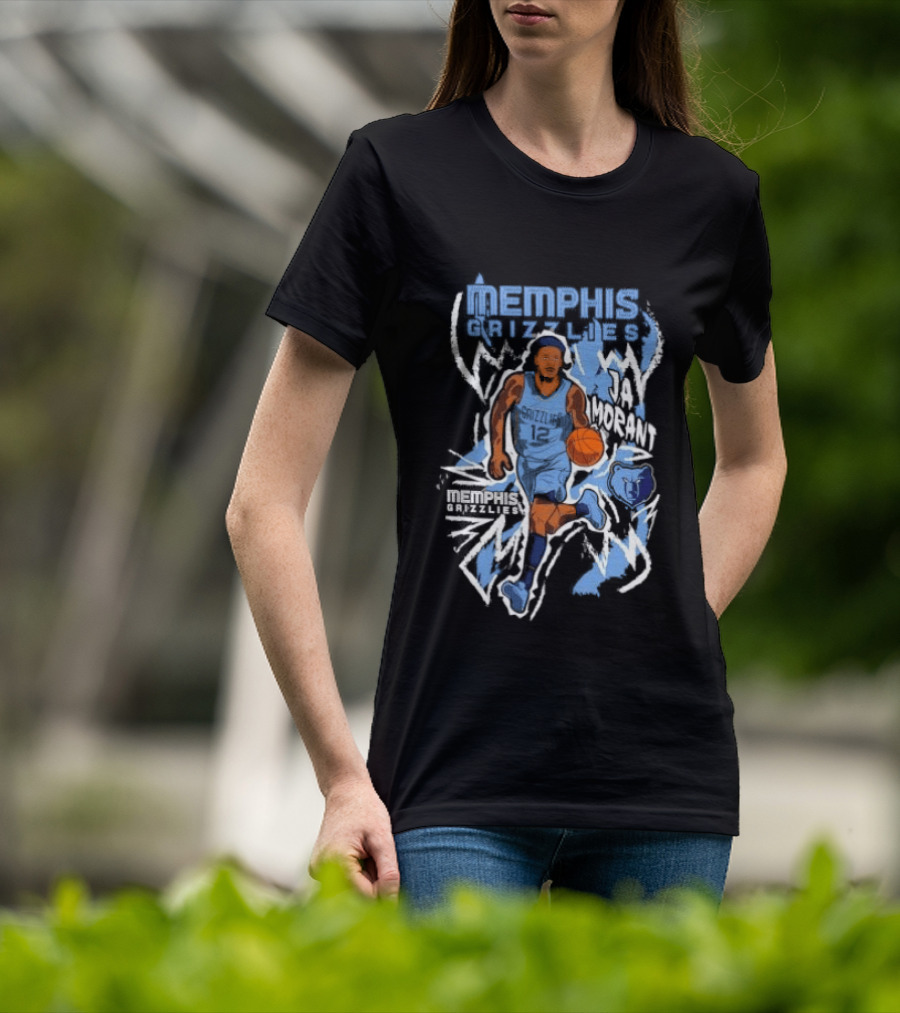 Ja Morant Memphis Grizzlies 12 NBA Chalked Up Dribble T-Shirt
