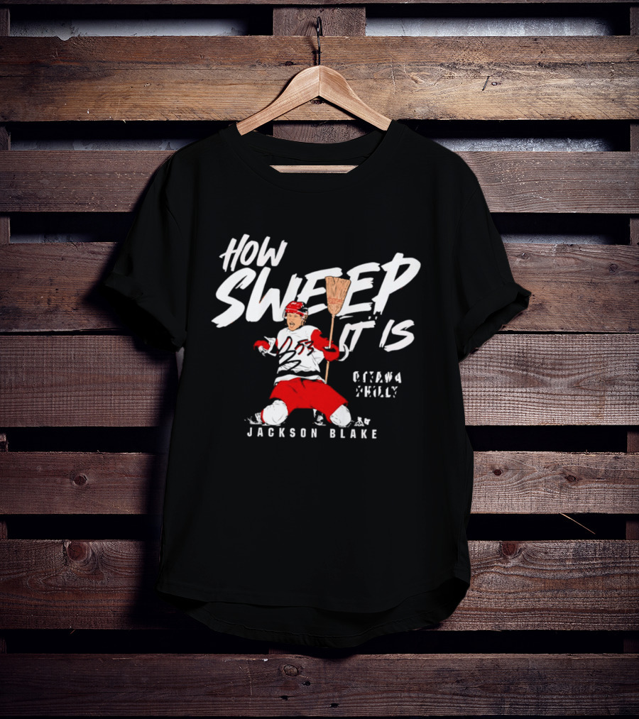Jackson Blake How Sweep It Is Hockey Ottawa Philly Broom T-Shirt
