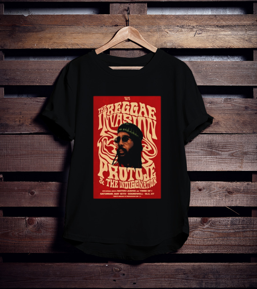 The Reggae Invasion PROTOJE & The Indiggnation Soundwell Salt Lake City May 16 2026 T-Shirt
