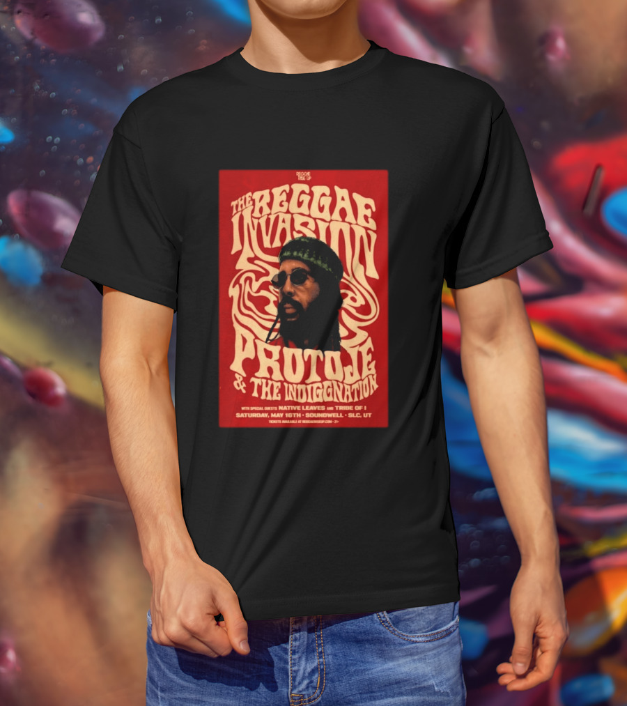 The Reggae Invasion PROTOJE & The Indiggnation Soundwell Salt Lake City May 16 2026 T-Shirt