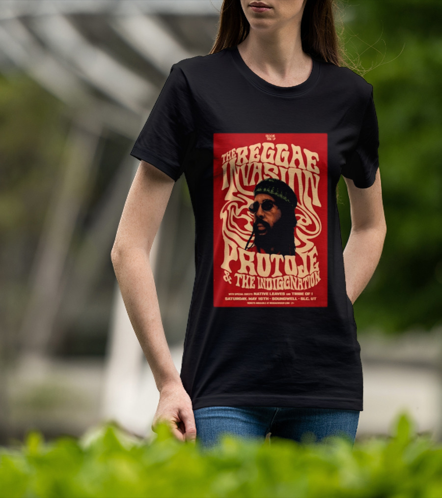 The Reggae Invasion PROTOJE & The Indiggnation Soundwell Salt Lake City May 16 2026 T-Shirt