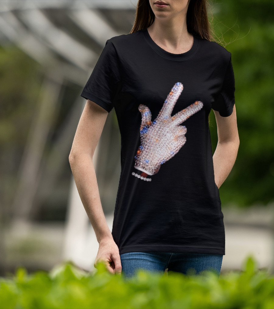 Captain Iceman New York Knicks Drake Iceman Sequined Glove Hand Gesture T-Shirt