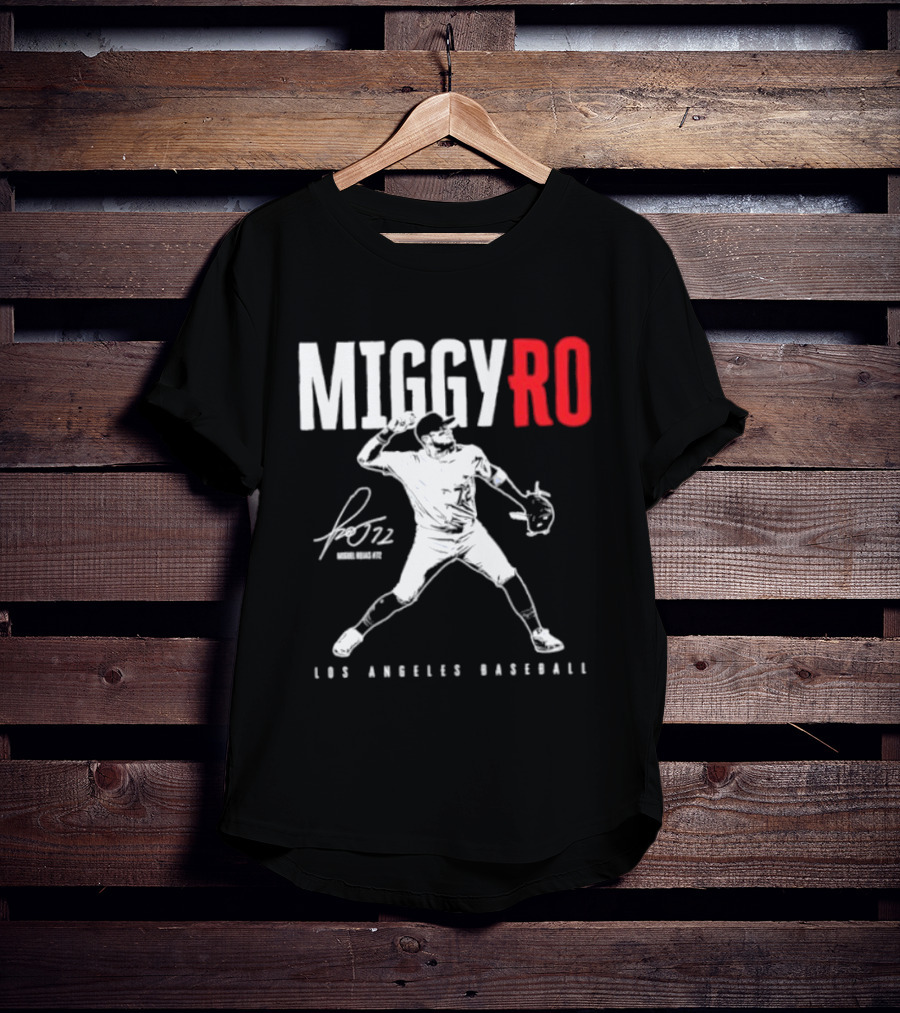 Miguel Rojas 72 Los Angeles Baseball MiggyRo Player Signature T-Shirt