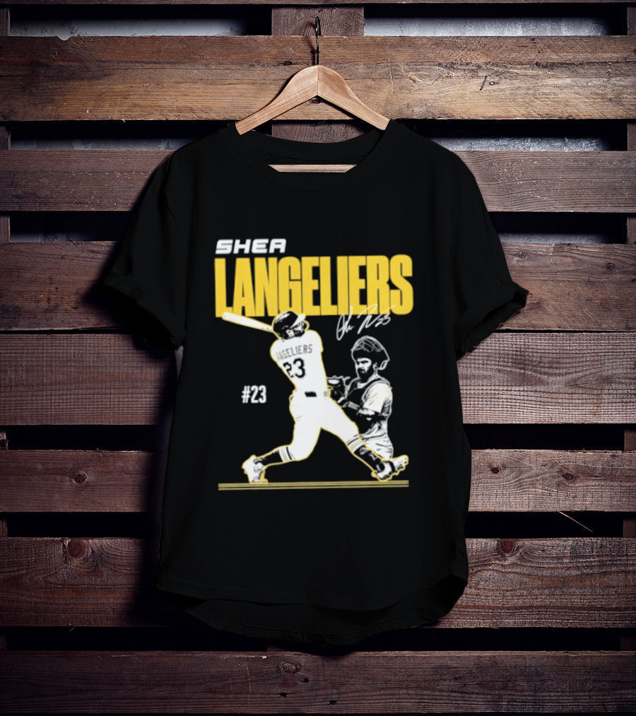 Shea Langeliers 23 Athletics Baseball Slugger Swing Signature T-Shirt