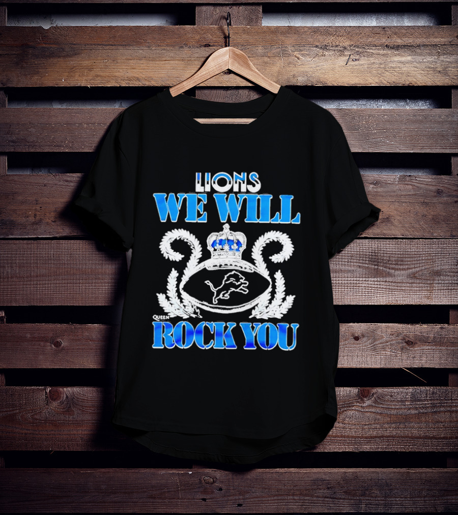 Detroit Lions We Will Rock You Queen Homage 2026 Tri Blend T-Shirt