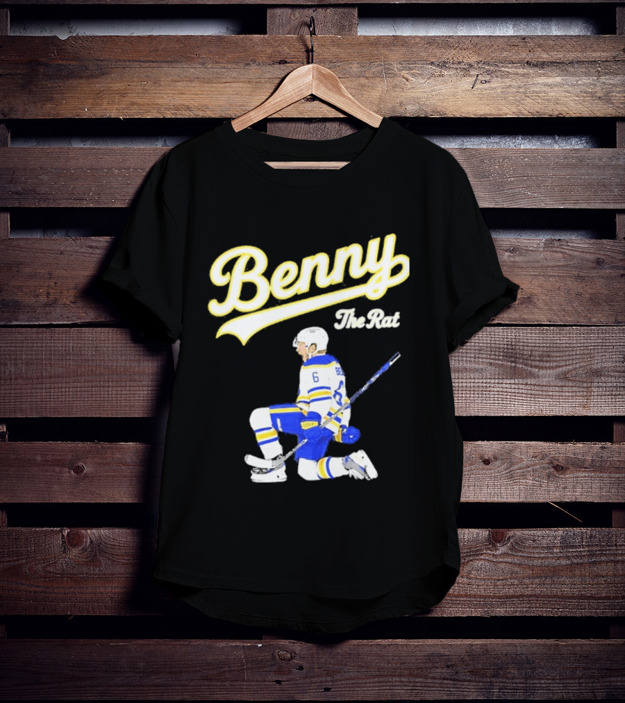 Benny The Rat Buffalo Sabres Number 6 Hockey Player Kneeling T-Shirt